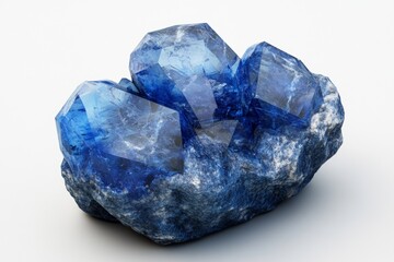 Natural blue crystalline rock in its rough state.