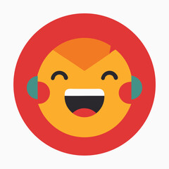 Sad smiley face icon, a vector cartoon illustration of a funny circular character with a melancholic expression