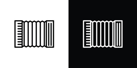 Accordion icon. Isolated object on a black and white background.