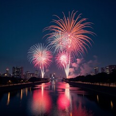 fireworks on the river
