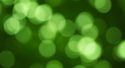 Obraz premium Abstract Green Bokeh Background Nature's Soft Focus, Lush Greenery, Circular Lights, Bright Green, Springtime