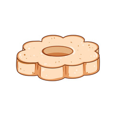 butter biscuit cookie cartoon vector illustration