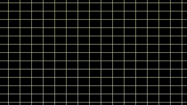 Grid motion background, moving grid lines animation isolated on black background
