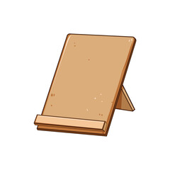 bamboo book reading stand cartoon vector illustration
