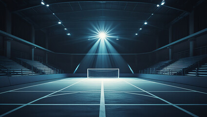 Empty Futsal Court with Spotlight