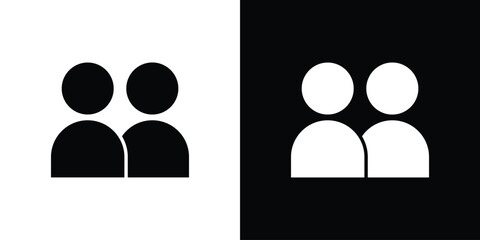 Twin icon Vector illustration in solid and black and white. EPS10