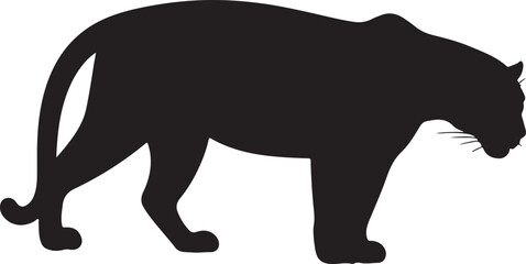 Colombian black jaguar in silhouette pure.