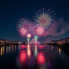 fireworks over the river