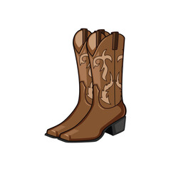 snip cowgirl boots cartoon vector illustration