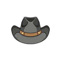 leather cowgirl hat cartoon vector illustration