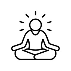 Meditation Time Peaceful Line Art Icon for Daily Calm