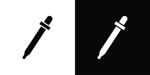 Pipette icon Vector illustration in solid and black and white. EPS10