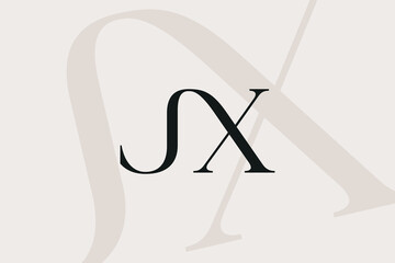 JX or XJ letter logo icon design. Classic style luxury initials monogram.