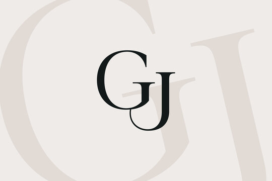 GJ or JG letter logo icon design. Classic style luxury initials monogram.
