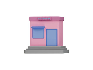 food store icon 3d illustration render
