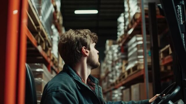 This video captures a man working diligently in a bustling warehouse. It highlights the importance of operations and teamwork in logistics. Generative AI