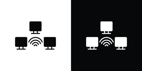 Local network icon Vector illustration in solid and black and white. EPS10