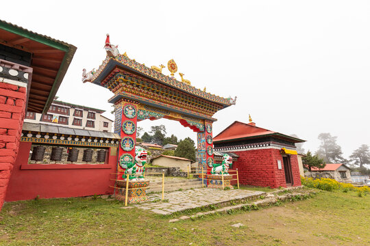 tengboche monastery gateway in nepal's everest region