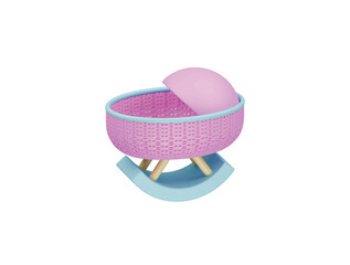 baby rocking chair icon 3d illustration render