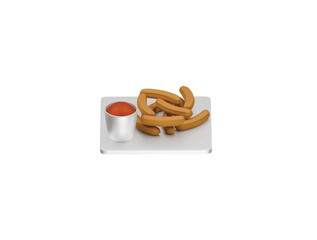 churros icon 3d illustration render