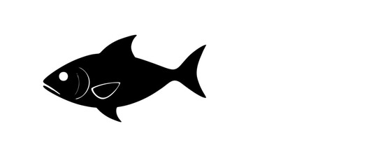 a black and white drawing of a fish on a white background. The fish is depicted in great detail, with its fins, scales, and eyes clearly visible