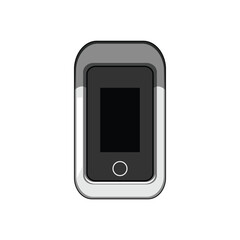 sensor oxygen fingertip monitor cartoon vector illustration
