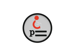 handicapped parking icon 3d illustration render