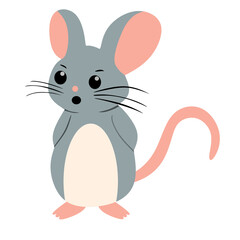 Cute Mouse Illustration Stand Alone on White Background