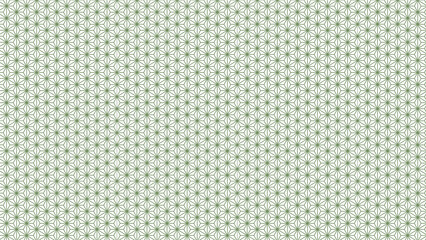 A repeating pattern of green star shapes and triangles on a white background creating a design texture