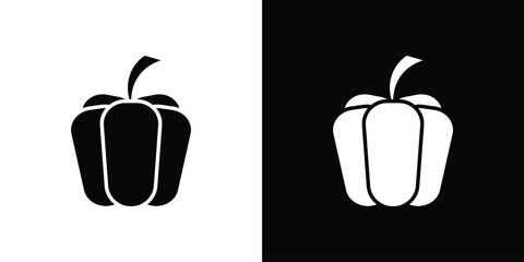 Capsicum icon Vector illustration in solid and black and white. EPS10