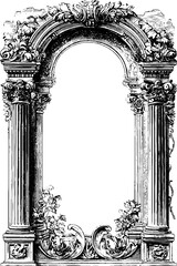 Ornate ancient greek frame with ionic and doric motifs for design