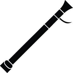 Musical Instrument Black Silhouette Illustration of a Woodwind Instrument