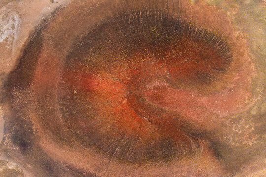 Aerial view of volcanic landscape in La Puna Argentina