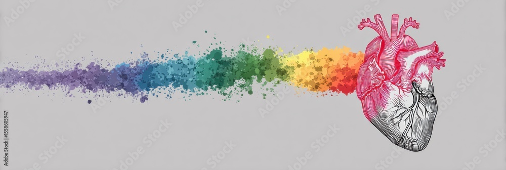 Poster Exploration of Neurodiversity Through the Connection Between the Brain and Heart Represented by a Flowing Rainbow