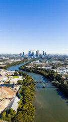 Fototapeta premium Aerial photo Parramatta CBD via Parramatta River