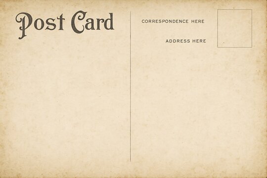 Vintage blank postcard back template
