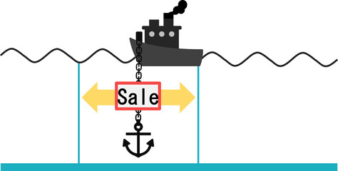 アンカリング効果のイラスト(行動経済学)