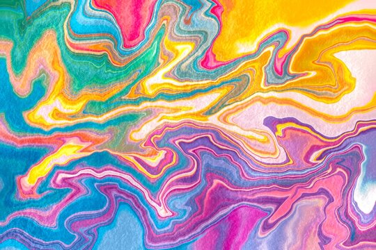 Colorful swirling abstract background with fluid waves