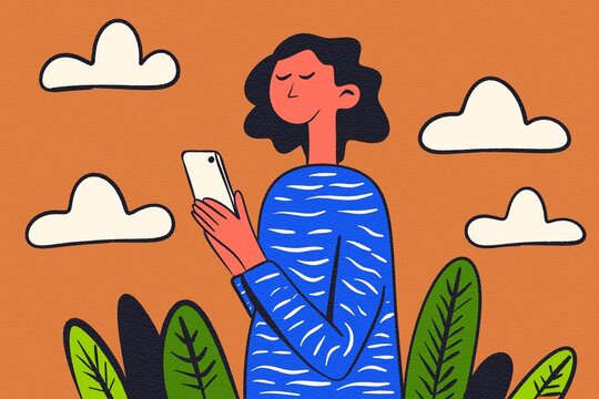 Digital balance and tranquility in nature setting