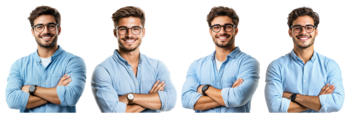 PNG Confident smiling young man, element set on transparent background