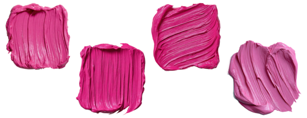 Textured pink paint smears and brush strokes in square shapes