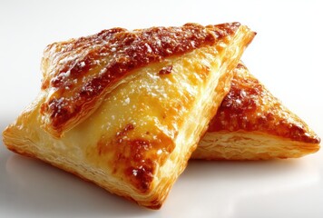 Golden and Flaky Pastry with Dusting of Sugar on a Bright Background for Delicious Dessert and Snack Inspiration