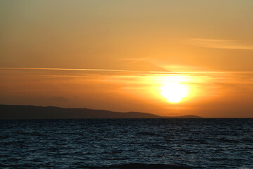 Fototapeta premium Beautiful sunset on the Bacvice beach in Split, Croatia.