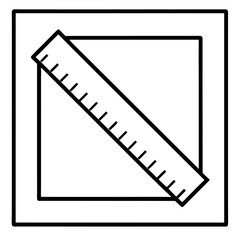 Minimalist Square Measuring Tool Vector