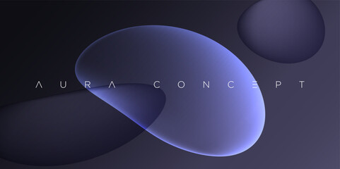 Abstract glowing vector design with smooth translucent purple-blue forms on dark minimal canvas. Ideal for modern branding, luxury digital artworks, and elegant presentation visuals.