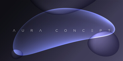 Abstract vector design featuring smooth glowing blue-purple translucent curves on dark background. Ideal for elegant branding, minimal layouts, digital banners, and modern creative visuals.