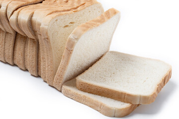 Slices of White Bread`isolated on white background