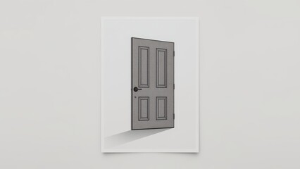 Blue Garden Bench. Gray front door with mail slot on white wall entran