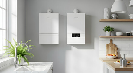 Modern Hot Water Tank System Installation in a Stylish Home Interior