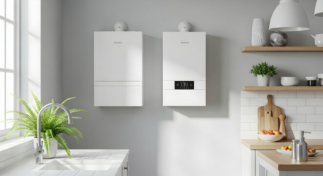 Modern Hot Water Tank System Installation in a Stylish Home Interior